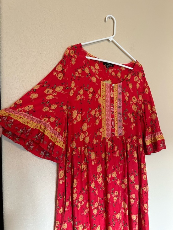 NWT Suzanne Betro Boho Floral Tiered Maxi Dress 100% Rayon Spring Summer Flowy - Picture 6 of 12